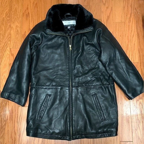 Women’s Medium Andrew Marc New York Leather Quilt Lined Insulated Jacket - Picture 1 of 16